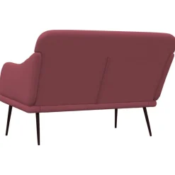 vidaXL Bancos-Banco de tela rojo tinto 110x76x80 cm