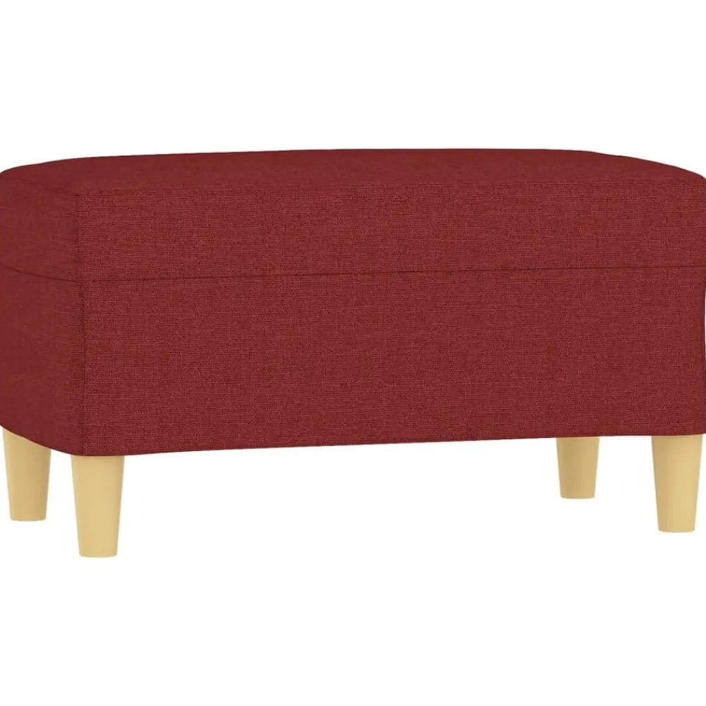 vidaXL Banco de tela 70x35x41 cm Rojo vino tinto Outlet