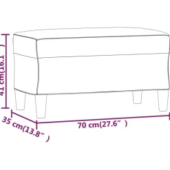 vidaXL Banco de tela 70x35x41 cm Rojo vino tinto Outlet
