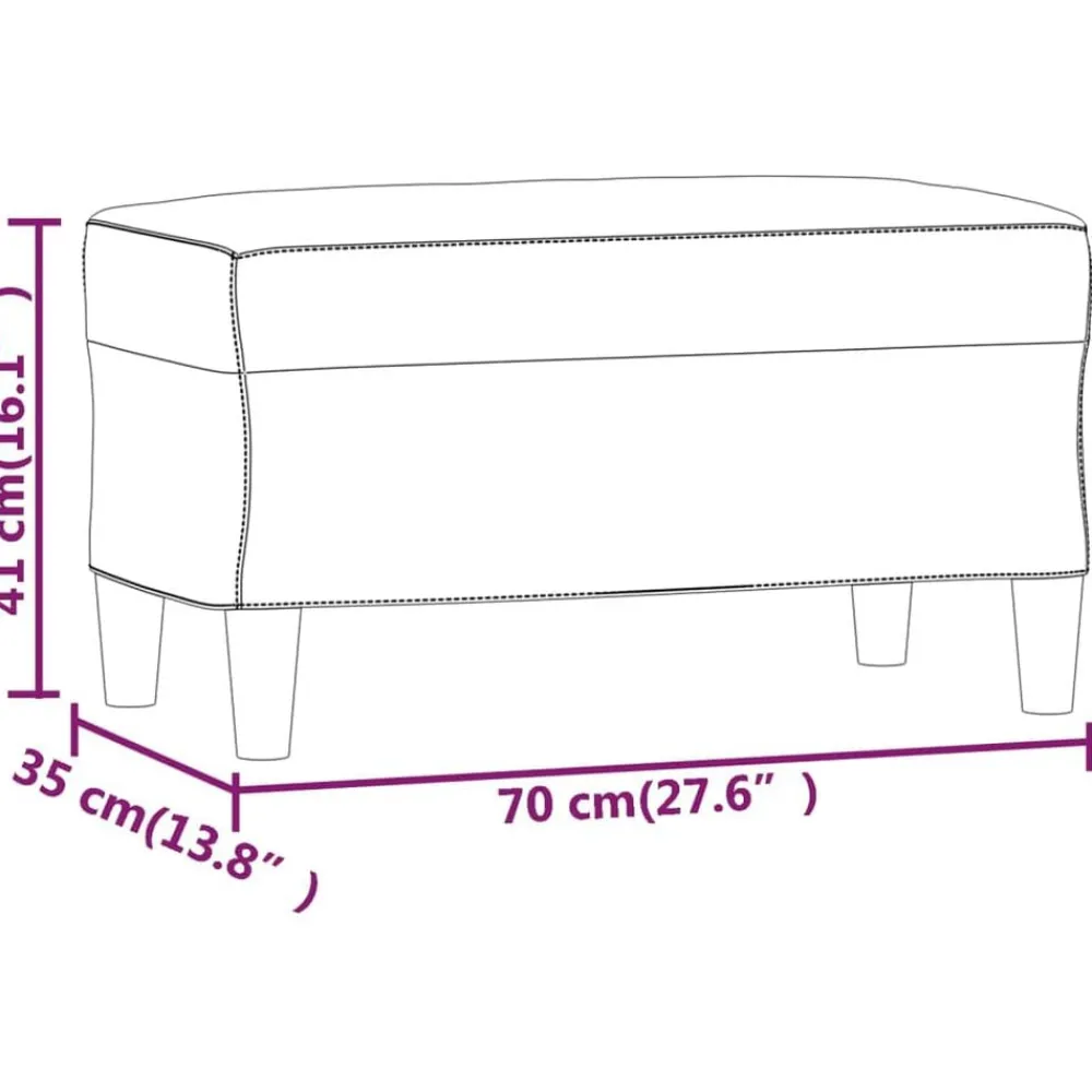 vidaXL Banco de tela 70x35x41 cm Rojo vino tinto Clearance
