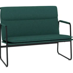 vidaXL Banco de tela 100x64x80 cm Verde oscuro Discount