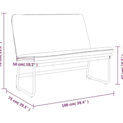 vidaXL Bancos-Banco de tela 100x75x76 cm