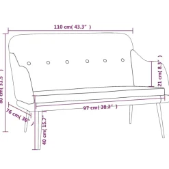 vidaXL Bancos-Banco de tela 110x76x80 cm