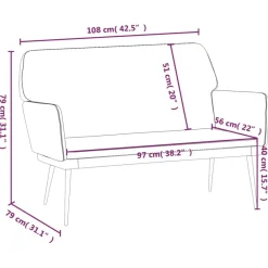 vidaXL Bancos-Banco de terciopelo 108x79x79 cm