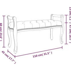 vidaXL Banco de terciopelo 110x45x60 cm Gris claro Sale
