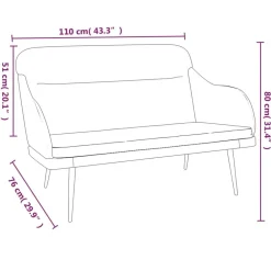 vidaXL Banco de terciopelo 110x76x80 cm Gris oscuro
