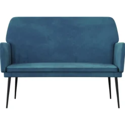 vidaXL Banco de terciopelo 108x79x79 cm Azul Hot