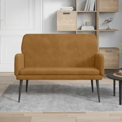 vidaXL Bancos-Banco de terciopelo marrón 108x79x79 cm