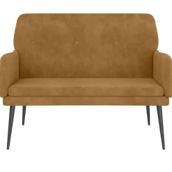 vidaXL Bancos-Banco de terciopelo marrón 108x79x79 cm