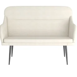 vidaXL Banco de terciopelo color 110x76x80 cm Crema Sale