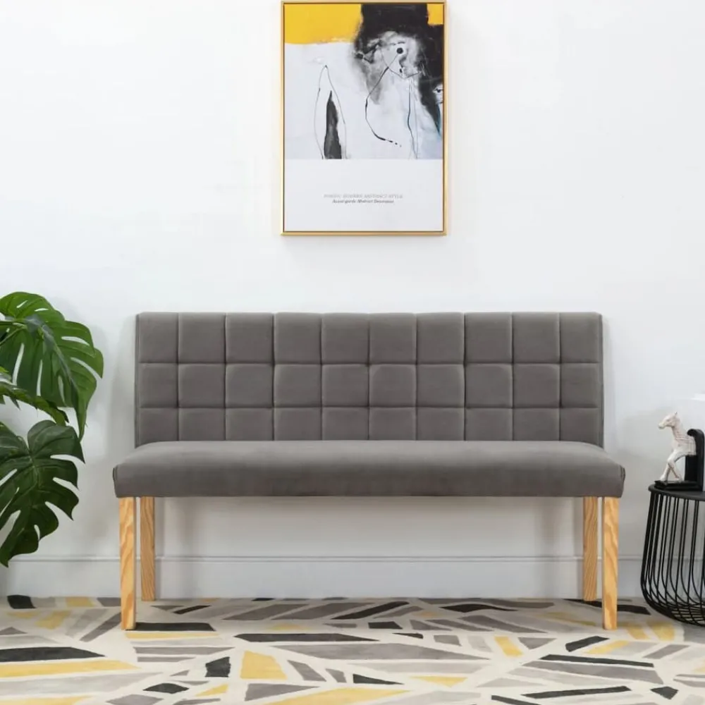 vidaXL Banco de terciopelo 140 cm Gris Best