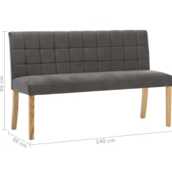 vidaXL Banco de terciopelo 140 cm Gris Best