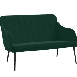 vidaXL Banco de terciopelo 110x76x80 cm Verde oscuro Clearance