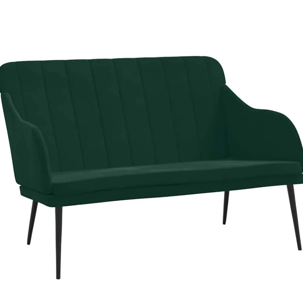 vidaXL Banco de terciopelo 110x76x80 cm Verde oscuro Clearance