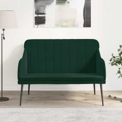 vidaXL Banco de terciopelo 110x76x80 cm Verde oscuro Clearance