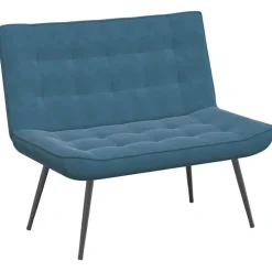 vidaXL Banco de terciopelo 110x74x84 cm Azul New