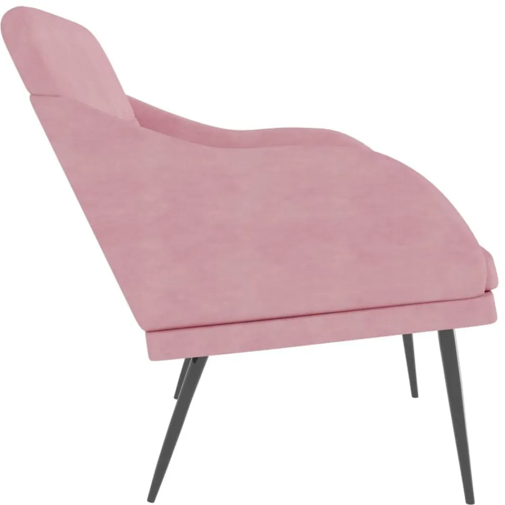 vidaXL Banco de terciopelo 110x76x80 cm Rosa Outlet