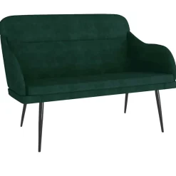 vidaXL Banco de terciopelo 110x76x80 cm Verde oscuro New