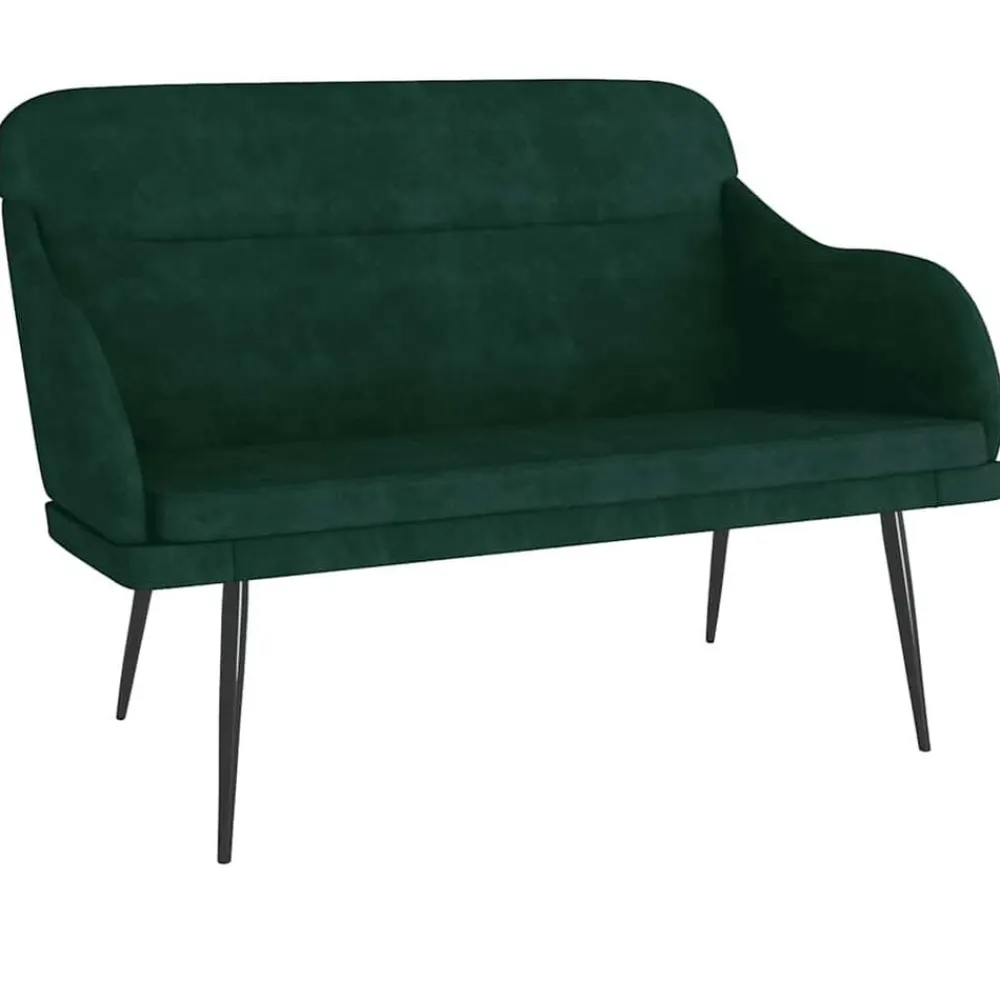 vidaXL Banco de terciopelo 110x76x80 cm Verde oscuro New