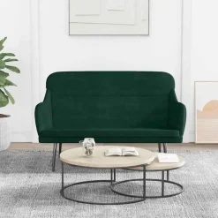 vidaXL Banco de terciopelo 110x76x80 cm Verde oscuro New