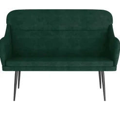 vidaXL Banco de terciopelo 110x76x80 cm Verde oscuro New