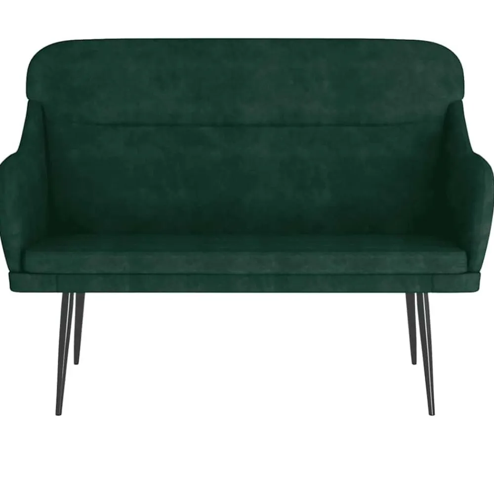 vidaXL Banco de terciopelo 110x76x80 cm Verde oscuro New