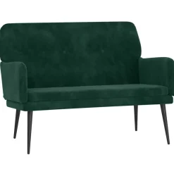 vidaXL Banco de terciopelo 108x79x79 cm Verde oscuro New