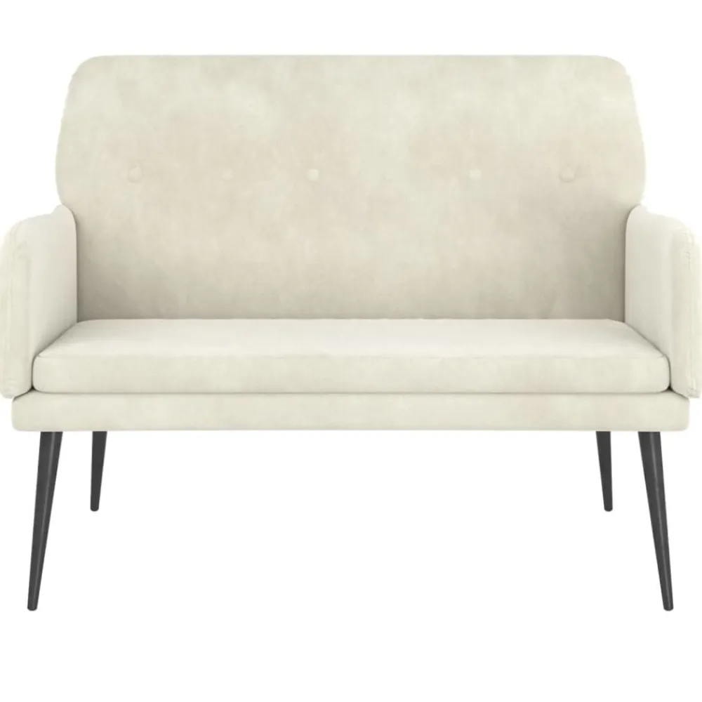 vidaXL Banco de terciopelo 108x79x79 cm Crema Outlet