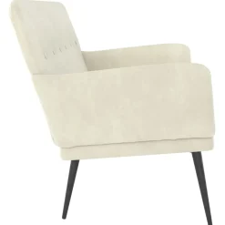 vidaXL Banco de terciopelo 108x79x79 cm Crema Outlet