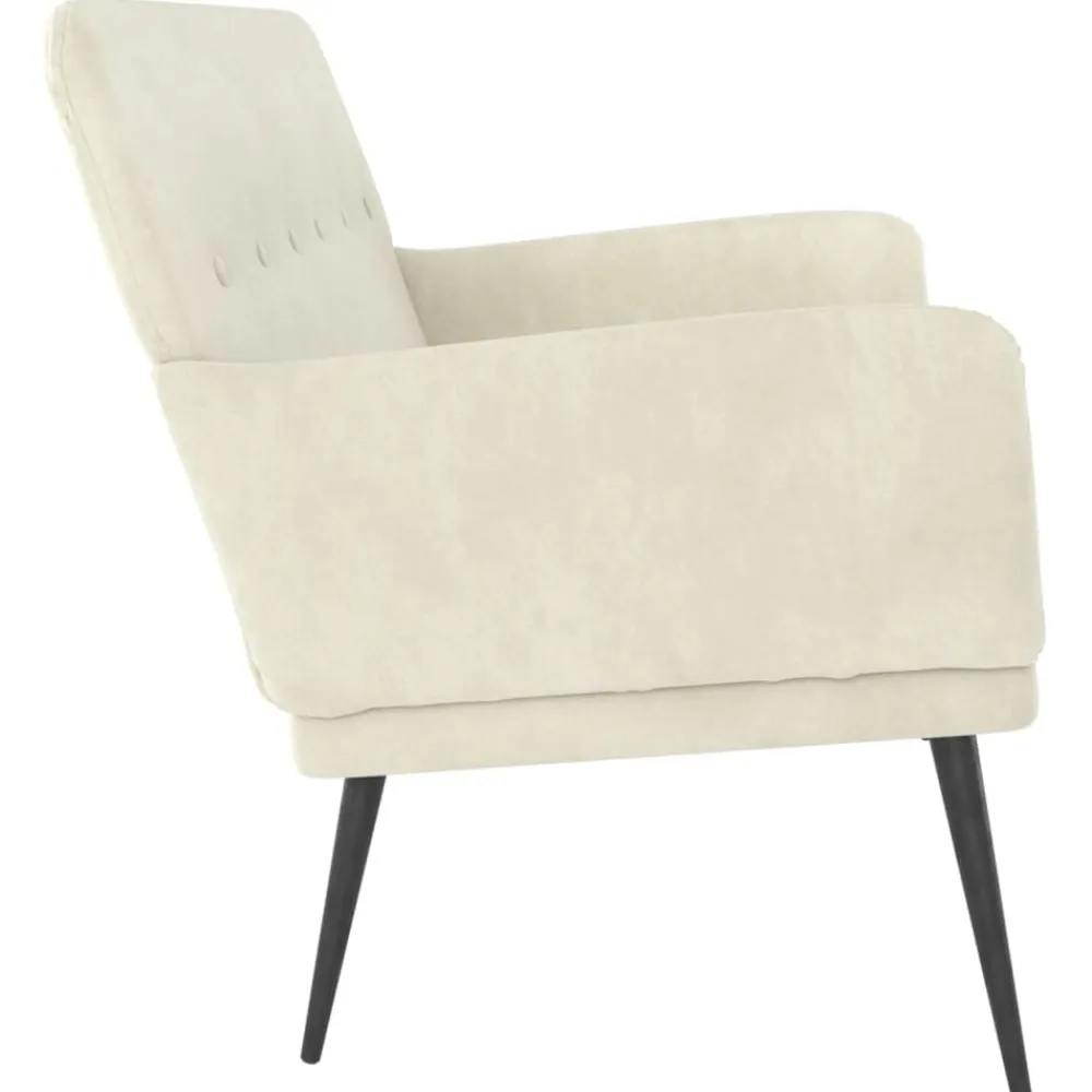 vidaXL Banco de terciopelo 108x79x79 cm Crema Outlet