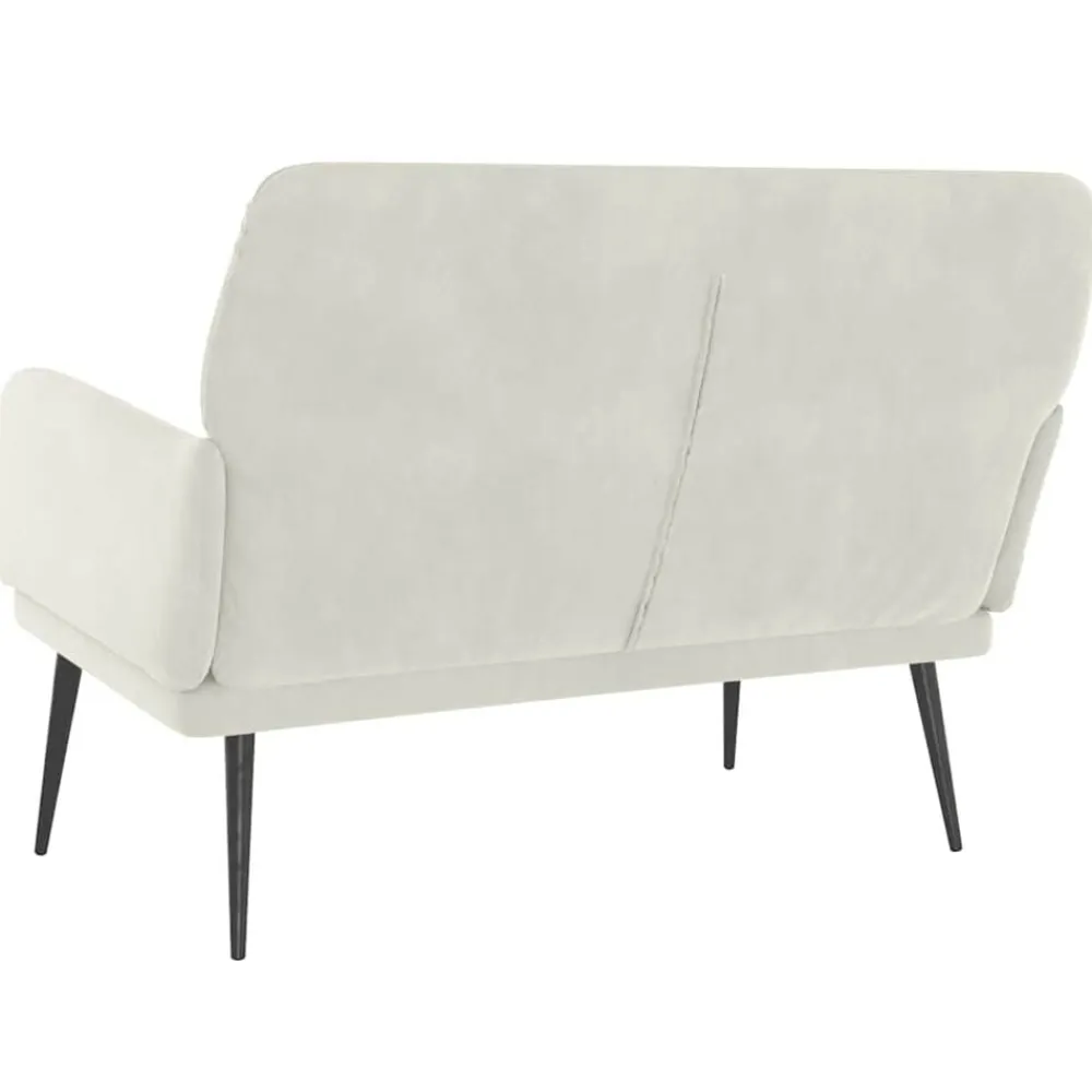 vidaXL Banco de terciopelo 108x79x79 cm Crema Outlet