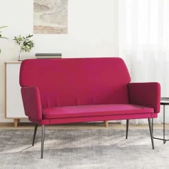 vidaXL Banco de terciopelo rojo tinto 108x79x79 cm Rojo vino tinto Outlet