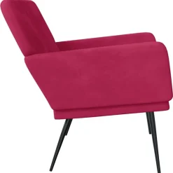 vidaXL Banco de terciopelo rojo tinto 108x79x79 cm Rojo vino tinto Outlet