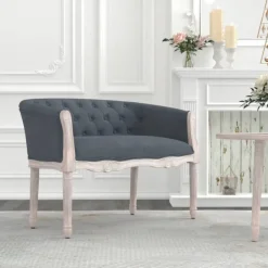 vidaXL Banco de terciopelo 98x56x69 cm Gris oscuro Online