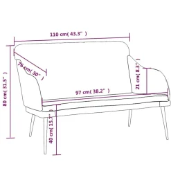 vidaXL Bancos-Banco de terciopelo color 110x76x80 cm