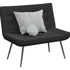 vidaXL Banco de terciopelo 110x74x84 cm Negro Outlet