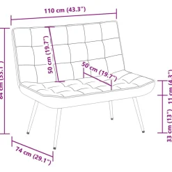 vidaXL Banco de terciopelo color 110x74x84 cm Crema Outlet