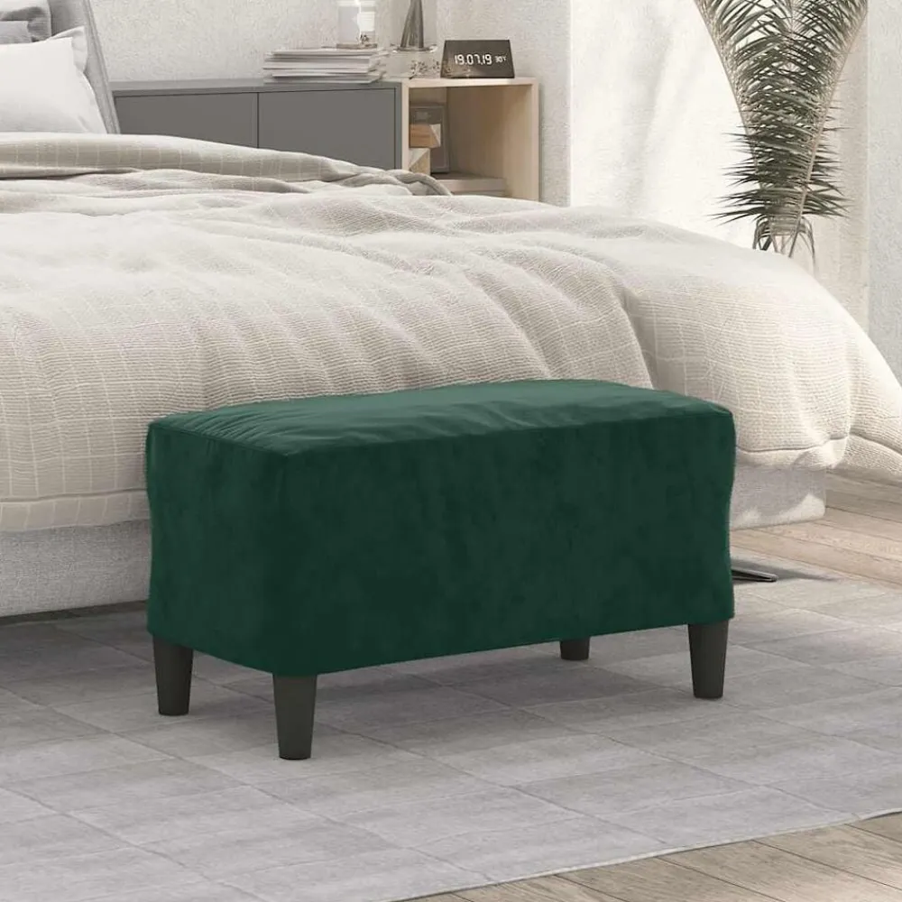 vidaXL Banco de terciopelo 70x35x41 cm Verde oscuro Sale