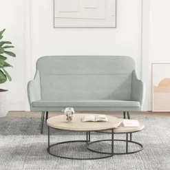 vidaXL Banco de terciopelo 110x76x80 cm Gris claro Outlet