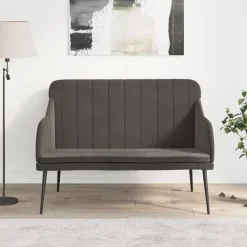 vidaXL Banco de terciopelo 110x76x80 cm Gris oscuro Online