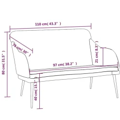 vidaXL Banco de terciopelo 110x76x80 cm Gris oscuro Online