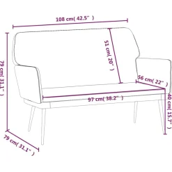 vidaXL Bancos-Banco de terciopelo 108x79x79 cm