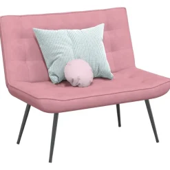 vidaXL Banco de terciopelo 110x74x84 cm Rosa Clearance