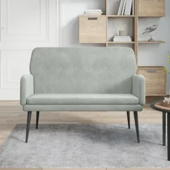 vidaXL Banco de terciopelo 108x79x79 cm Gris claro Online