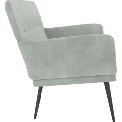 vidaXL Banco de terciopelo 108x79x79 cm Gris claro Online