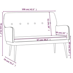 vidaXL Banco de terciopelo 108x79x79 cm Gris claro Online