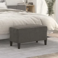 vidaXL Banco de terciopelo 70x35x41 cm Gris oscuro