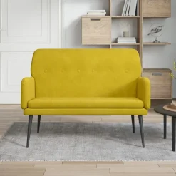 vidaXL Banco de terciopelo 108x79x79 cm Amarillo Sale