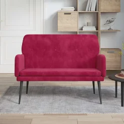 vidaXL Bancos-Banco de terciopelo rojo tinto 108x79x79 cm