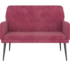 vidaXL Bancos-Banco de terciopelo rojo tinto 108x79x79 cm